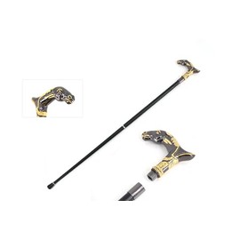 Generic Horse Shaped Walking Cane, BLACK AND GOLD