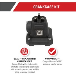 Simpson Cleaning 7112276 Crankcase Replacement Kit for AAA 540001 Axial Cam Pressure Washer Pump, Black