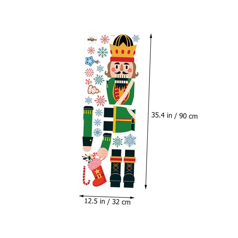 Alipis Window Decorative Sticker Nutcracker Window Sticker Christmas Glass Decal