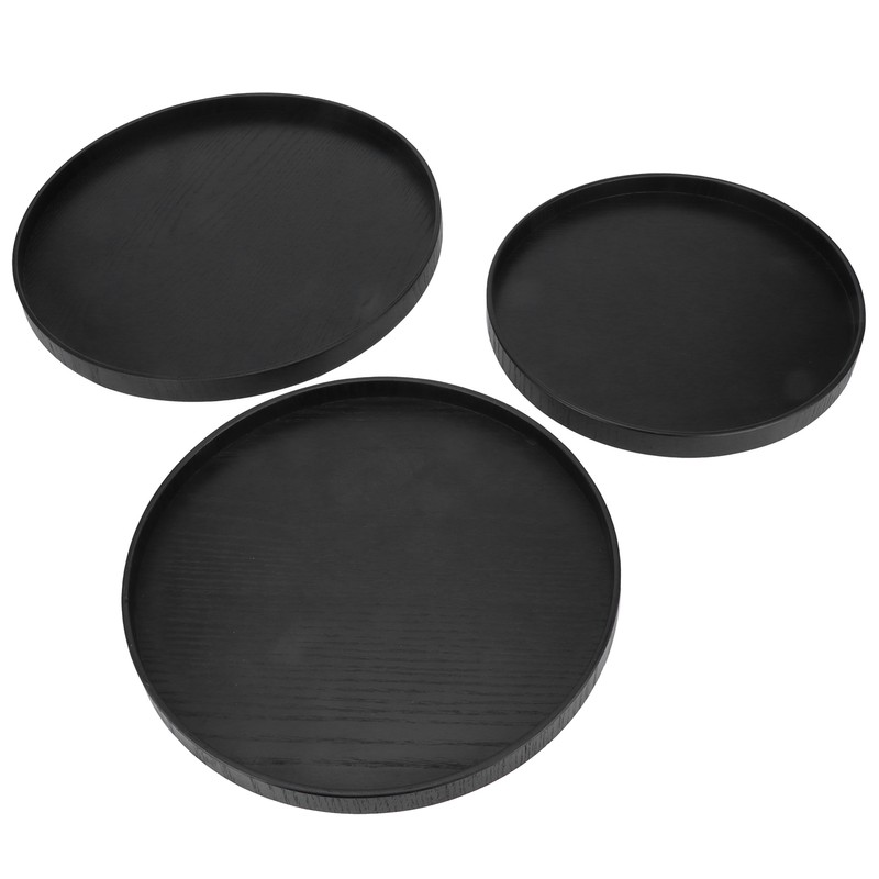 Wooden Round Tea Cup Tray Round Originality Fruit Palte Tableware