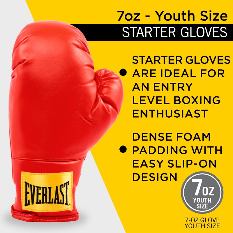 Everlast Laceless Gloves (Red, Small)