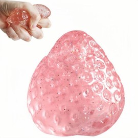 【2025 New】MOBECK 2.76 In Handmade Strawberry Taba Squishy Toys, Cute Strawberry Squeeze Toys, Kawaii Strawberry Squishies Fidget Toys, Strawberry Jelly Squishy Funny Novelty Things Suitable for Office School (Crystal Clear) - Colour: 2.76 In Crystal Stra
