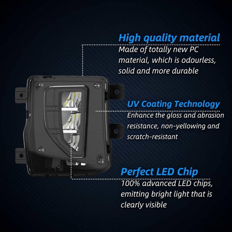wideep Premium LED Fog Light Assemblies for Silverado 1500 2016-2018
