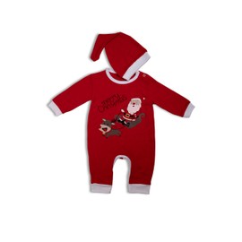 Amdrabola Christmas Baby Set, Unisex, Merry Christmas, 2 Piece and 3 Piece Sets, Long Sleeve, Bodysuit Outfit, Romper Pyjamas, 0-24 Months, Red 122