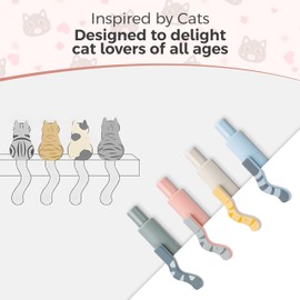 Kathy & Jiggs Cat Tail Gel Pens - Double Pack of 8 Vibrant Designs for Writing, Drawing, Journaling. Fine Point 0.5mm, Black Ink, Smooth Flow, Quick Drying, Ideal Gift Set for Cat Lovers