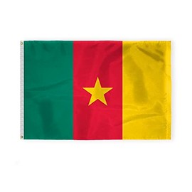 AGAS Cameroon National Flag 4x6 ft 200D Nylon Fabric Double Stitched Canvas Header Brass Grommets Fade Resistant & Vivid Colors Can be Hung on Flagpole Outside or Indoors on a Wall