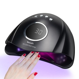 168 W UV LED Nail Lamp, Professional Nail Dryer Lamp for Nails Gel with 42 LEDs, Portable UV LED Lamp with 4 Timer Settings and Automatic Sensor for Fingernail and Toenail (Black)