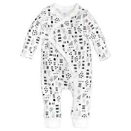 HonestBaby Organic Cotton Kimono Coverall, Pattern Play, 18 Months