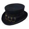 100% Wool Victorian Western Steampunk Costume Top Hat with Leather