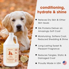 Dog Conditioner for Allergies and Itching 128 oz | Shiny Paw Shea Butter & Vanilla Conditioner for Dogs & Cats | Dog Matted Hair Detangler | Made in The USA
