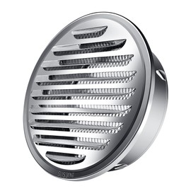 3" Stainless Steel Air Soffit Vents, Allvent Louvered Grille Cover Vent Flat Ducting Air Vent Wall Outlet with Built-in a Mesh Screen for HVAC Ventilation(ø75mm)