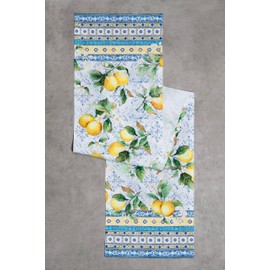 Maison d' Hermine Table Runner 100% Cotton 37cm x 180cm Decorative Washable Tablerunner Easter Tablerunners for Dining, holidays, Buffet Parties & Wedding Use, Citrus - Spring/Summer