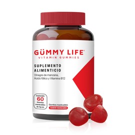 Gummy Life - Gomitas de Vinagre de Manzana con Ácido Fólico y Vitamina B12, Sin Gluten y Veganas - Mejor forma de tomar el Vinagre de Manzana, dos al día