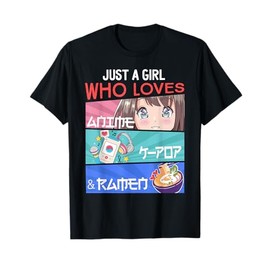 Just A Girl Who Loves Anime K-Pop Ramen KPop Lover Kawaii T-Shirt