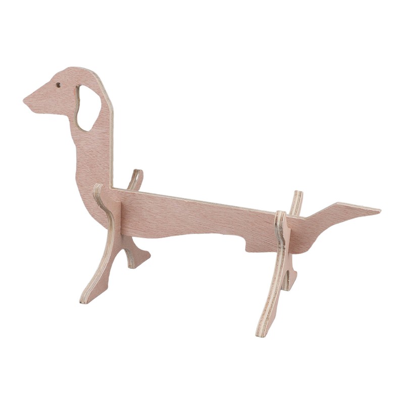 Dachshund Dog Shaped Wine Rack Wooden Wine Bottle Display Stand