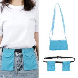 Mastectomy Drainage Bag, Mastectomy Drainage Holder, Soft, Adjustable, Reusable Breast Surgery Drainage Bag with Shower Bag (Blue)