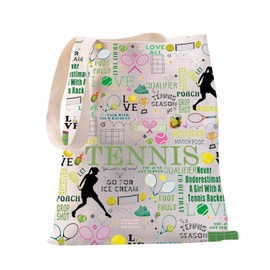 JYTAPP Tennis Gifts Tennis Canvas Tote Bag Tennis Lover Gifts for Tennis Player Weekend Sports Shoulder Bag Tennis Portable Bag