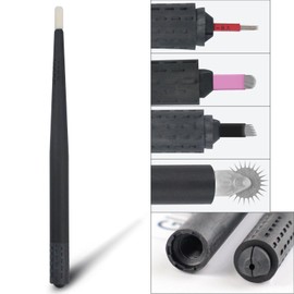 Einweg Universalhalter, biologisch abbaubare Universal Microblading-Griffe, manueller Microblading-Stift für Augenbrauen Permanent Make-up (10PCS Black)