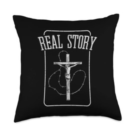 CiKa-Tex Real Story Resurrection Jesus Rabbit Wounds Egg Cross Easter Throw Pillow, 18x18, Multicolor