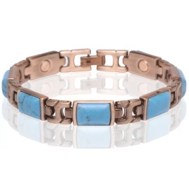 Shameg Magnetic Link Turquoise Stone Bracelet Arthritis Pain Relieve Trendy New