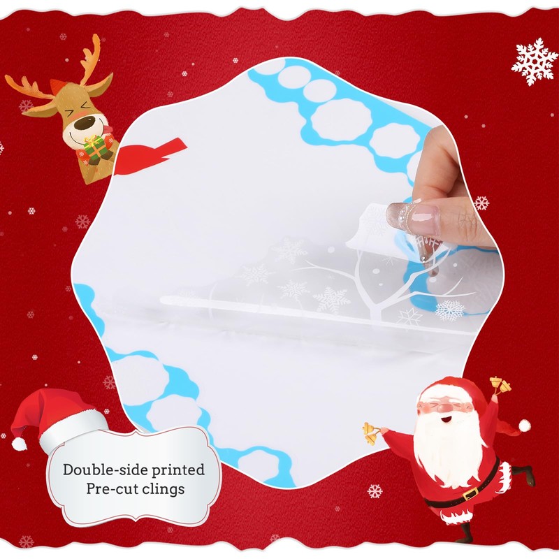 249 PCS Snowflake Window Clings, GeeRic Winter Decorations 6 Sheets