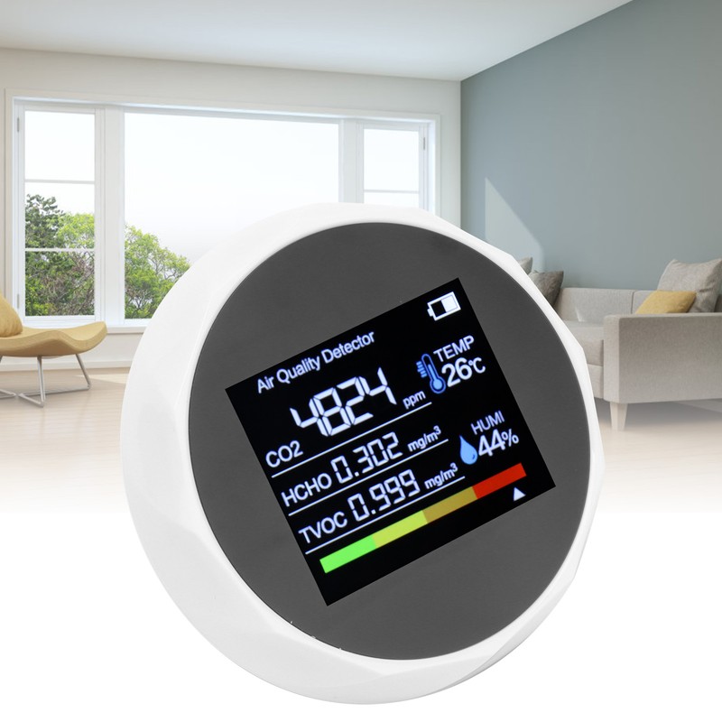 Air Quality Detector Multifunction TVOC CO2 Detector Digital Temperature Humidity