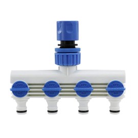 Safety 3 SSK-21 One-Touch Faucet, Hose Branch Connector, 4-Way Compatible with 0.4 - 0.6 inch (10 - 15 mm) Inner Diameter, Intermediate Cock Included