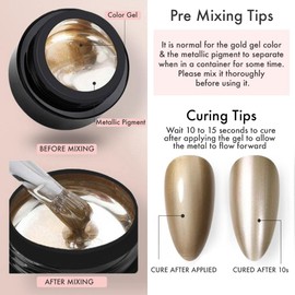 Dan's - Gold Metallic Gel Paint for Nail Art | Soak-OFF UV/LED Precision Gel Painting for Salon
