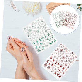 Healvian 6sheets Christmas Nail Art Stickers Snowflake and Elk Design Decals for Festive DIY Nail Art Easy Application for Women