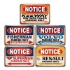Funny Parking Only Themed Metal Sign Set with Retro PrintsColor: