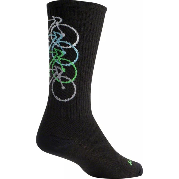 SockGuy Wool Stacked Socks - 6", Black, Large/X-Large