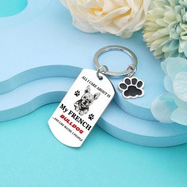 French Bulldog Gifts Frenchie Dog Accessories Frenchie Decor Dog Lovers Gifts for Women Mother's Day Gift Purse Charms for Handbags Funny Birthday Christmas Gift Key Chains Women Cute