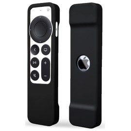 TOKERSE Case Compatible with Apple TV 4K Siri Remote 2021 2022 - Soft Silicone Remote Case Cover Sleeve Skin Compatible with Apple TV 4K / HD Siri Remote Controller (2nd & 3rd Gen) - Black
