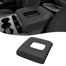 KBH Center Console Armrest Cover for 2014-2018 Chevy Silverado & GMC Sierra, 40/20/40 Jump Seat, Middle Console Lid Protector with Middle Cut, Anti-Scratch, Black