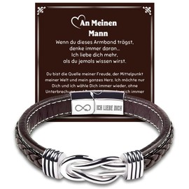 BOYATONG Men's Day Gifts, I Love You Gifts for Men, Birthday, Men's Leather Bracelet, Men's Day Gifts, Man, Anniversary Gift for Him, Husband's Birthday Gift
