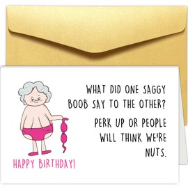 Chenive Hilarious Birthday Card for Her, Rude Birthday Card for Women, Happy 50th 60th 70th Birthday Card for Female Friend
