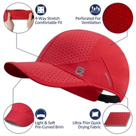 GADIEMKENSD Sport Cap,Soft Brim Lightweight Runn Hat Breathable Baseball Cap Quick Dry Mesh Sport Caps Cooling Portable Sun Hats for Men and Woman Performance Cloth Workouts and Outdoor Rose Red