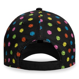 Headsweats Podium Baseball Cap Hat, Black/Neon Pickleball, One Size