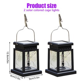 JOAASU 2 Stück Solarlaterne für Außen, Solar Laternen für Draußen, Solarlampen für Außen Hängend, Outdoor Solar LED Laterne, für Terrasse Patio Rasen Garten Deko, Mehrere Farben
