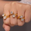 Cubic Zirconia Waterdrop Wrap Finger Band for Women Double Crystal