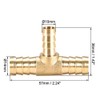 sourcing map Tee Brass Barb Fitting Reducer 3 Way, Fit