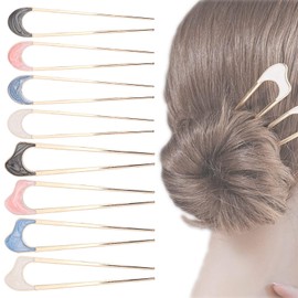 8PCS French Pin, French Hair Pin, French Twist Hair Pin, Hair Pins for Women, Hair Pins, Hair Accessories for Women, U Shaped Hair Pins, Hair Fork, Bun Pins for Women Girls Hairstyle