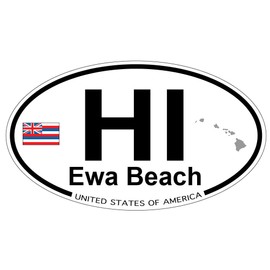 US Decal, Inc. EWA Beach, Hawaii - Oval Magnet with State Flag