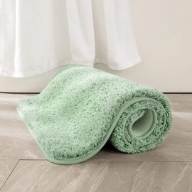 Thick Slip Bathroom Rug Shaggy Soft Bath Mat Plush Absorbent Water for Shower Tub Machine Washable (Sage Green, 16x24 Inches)