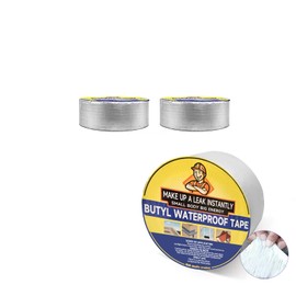 Butyl tape, waterproof sealing tape, aluminum foil tape, used for RV maintenance, windows, roofs, glass and EDPM rubber, repair of ships and pipelines, silver, 2 inches X 16 feet (3, 50mm x 5m)