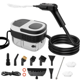 Steam Cleaner - 3-Level Adjustable Handle 15s Heat-Up - Steamer for Cleaning with 10pcs Accessories - Portable Steam Cleaner for Home for Car, Dirt, Grease, Grout, Tile, Floor, Couch, Furniture-White