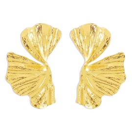 Gold Statement Earrings for Women, Trendy Large Flower Square CZ Earrings Statement Unique Chunky Gold Hypoallergenic Earrings Stud for Teen Girls Jewelry Gifts (State6)
