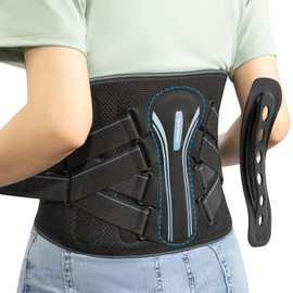 HONGJING Bionic Back Support Belt to Relieve Lower Back Pain, 3D Knitted Breathable Low Back Brace with Pulley System and 7 Stays for Men Women Herniated Disc, Sciatica (XXL)