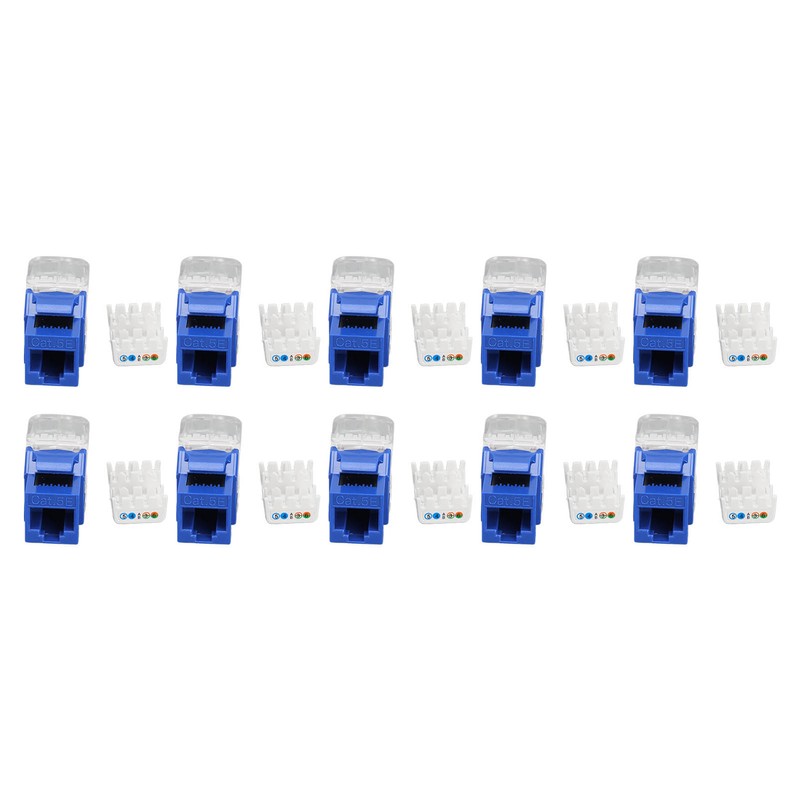 50PCS RJ45 Cat5e Unshielded Network Module 180 Degree Punch Free