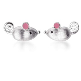 Helen de Lete The Rat Year Lucky Mouse S925 Sterling Silver Stud Earrings for Women